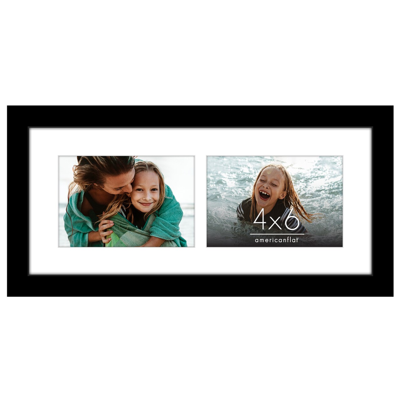 Americanflat 6x14 Collage Picture Frame - Fits Two 4x6 Photos or One 6x14 Picture